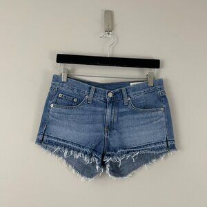 Rag & Bone Cut Off Denim Frayed Shorts in Tully Wash Size 25